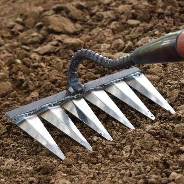SoilSweep Durable Metal Garden Rake for Easy Weeding and Soil Prep