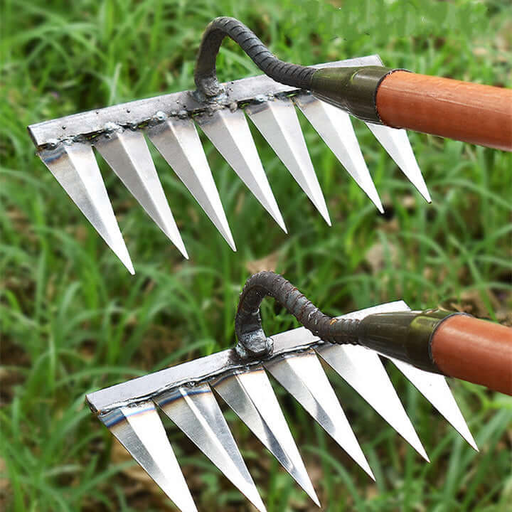 SoilSweep Durable Metal Garden Rake for Easy Weeding and Soil Prep
