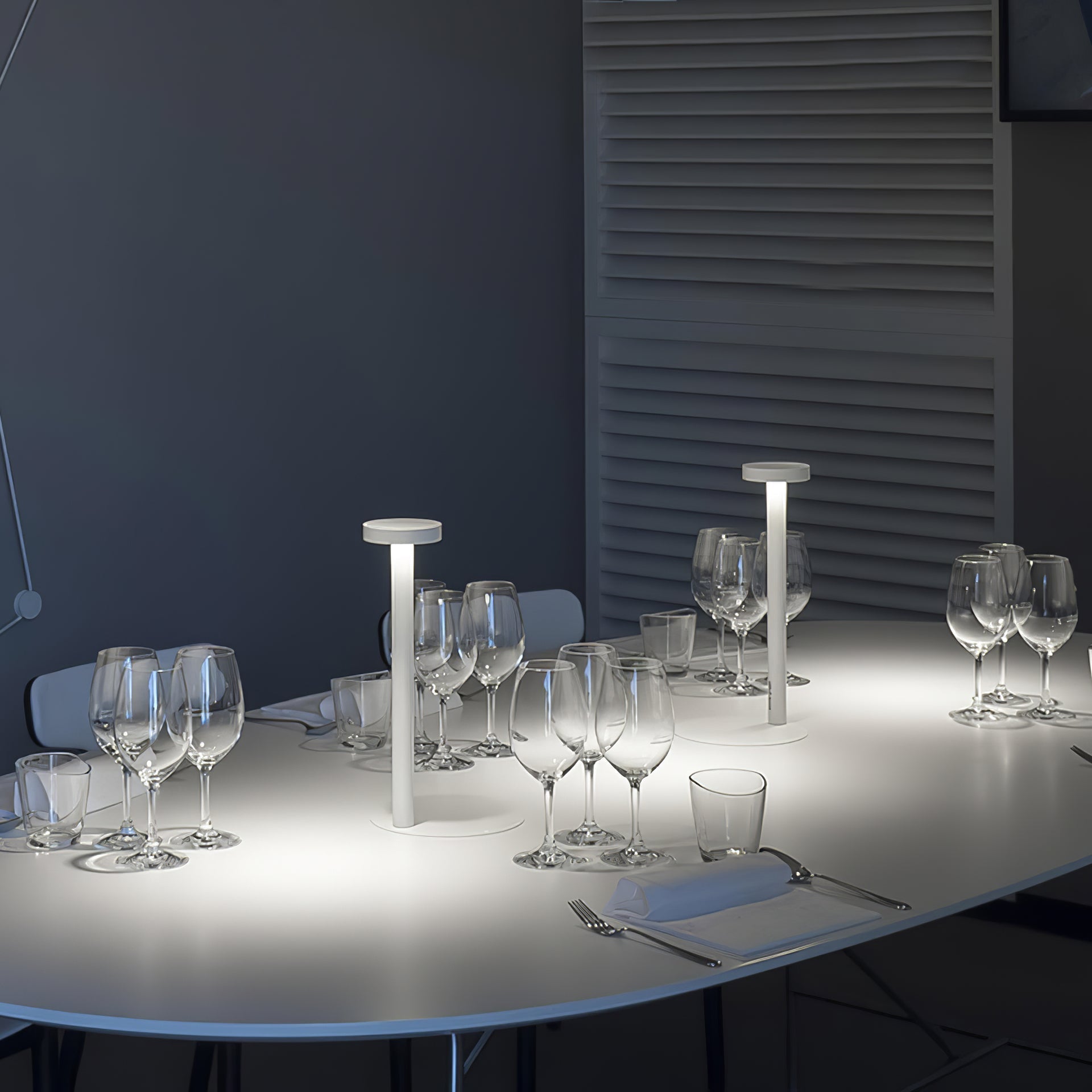 Lámpara de Mesa LED Recargable LumaGlow con Base Magnética y Regulador Táctil