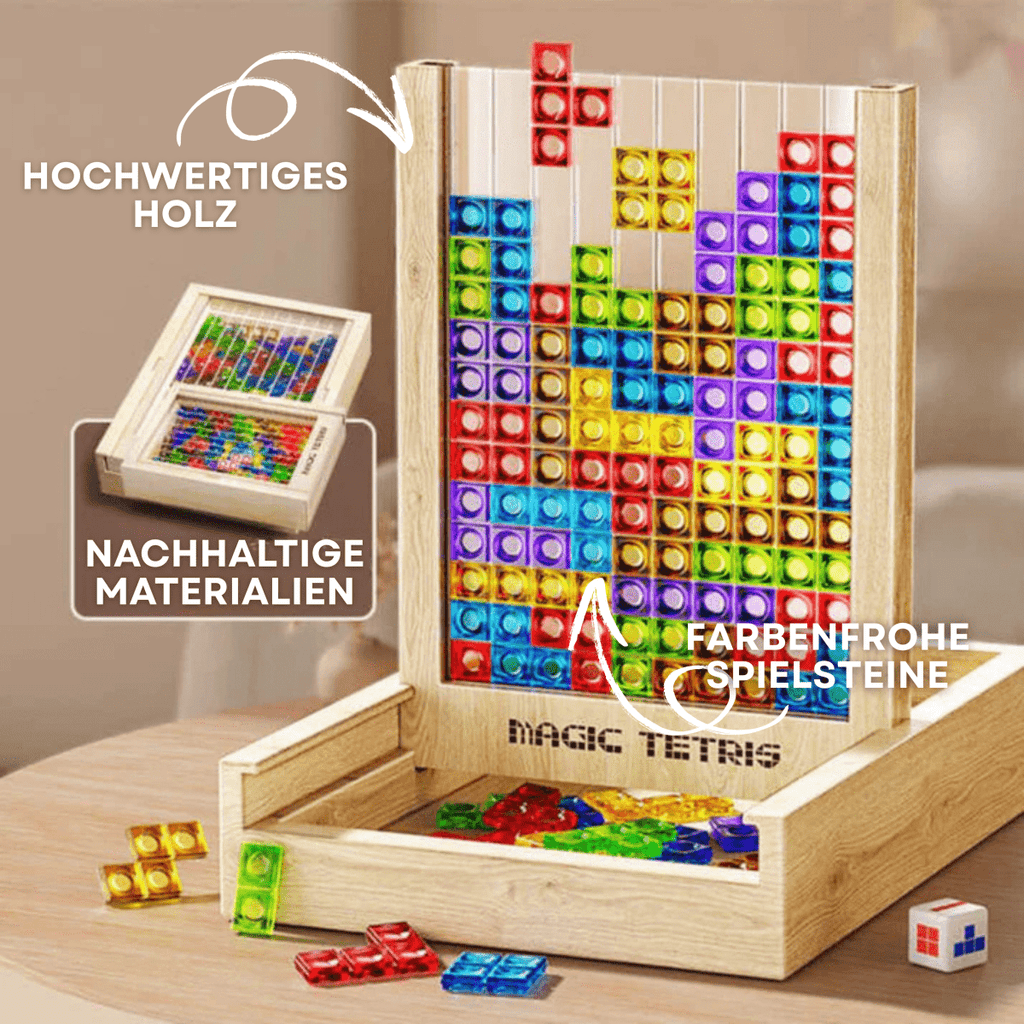 VerdantBlock Tetris Puzzle Board For Family Fun With Eco Design