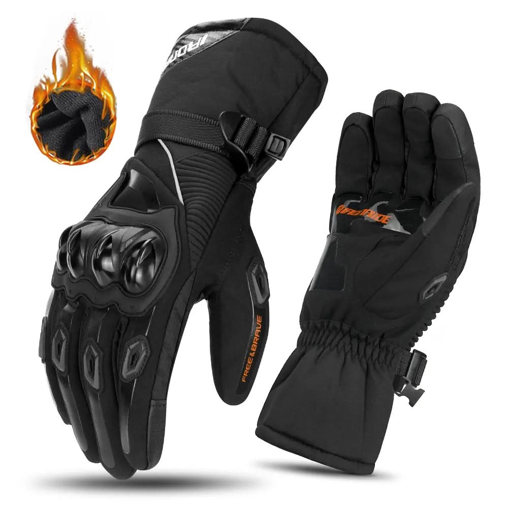 FrostGuard Winter Waterproof Insulated Motorcycle Gloves For Cold Weather Riding