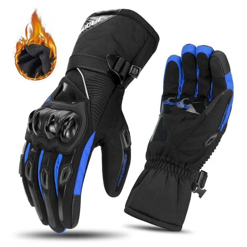 FrostGuard Winter Waterproof Insulated Motorcycle Gloves For Cold Weather Riding