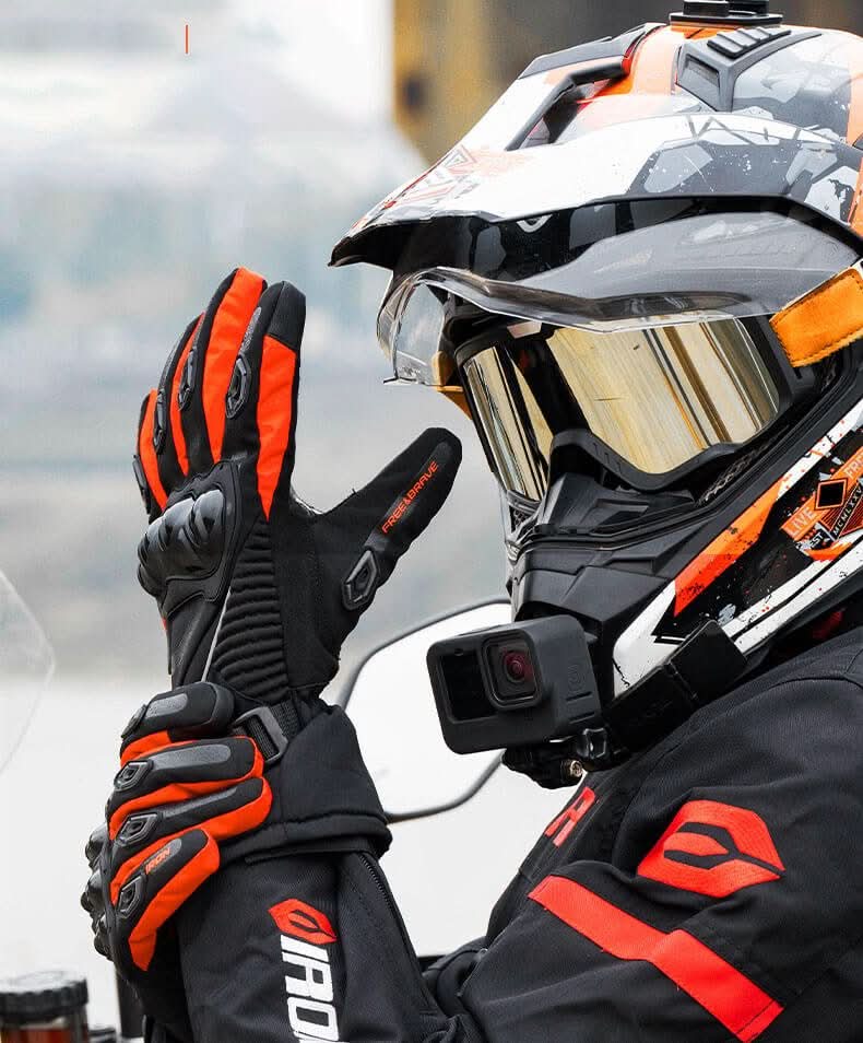 FrostGuard Winter Waterproof Insulated Motorcycle Gloves For Cold Weather Riding
