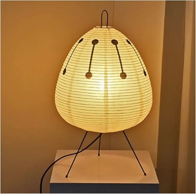 Candeeiro de Mesa NovaLume de Papel de Arroz em Estilo Japonês com Luz Suave Difusa para Quarto