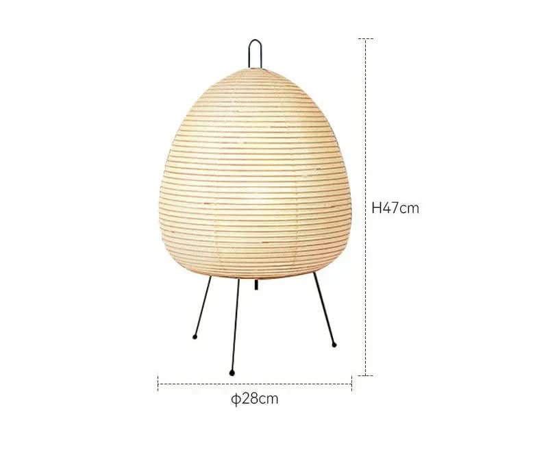 Candeeiro de Mesa NovaLume de Papel de Arroz em Estilo Japonês com Luz Suave Difusa para Quarto