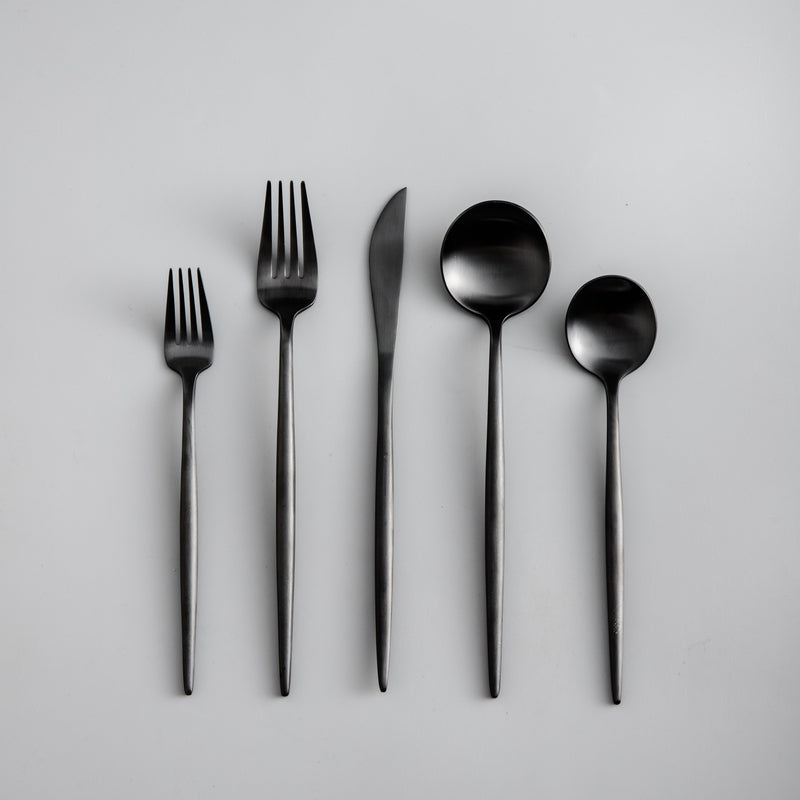 Set di posate in acciaio inox color oro da 20 pezzi per la tavola di tutti i giorni