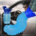 Orinal portátil expandible para hombre, capacidad de 750 ml para viajes con panel azul