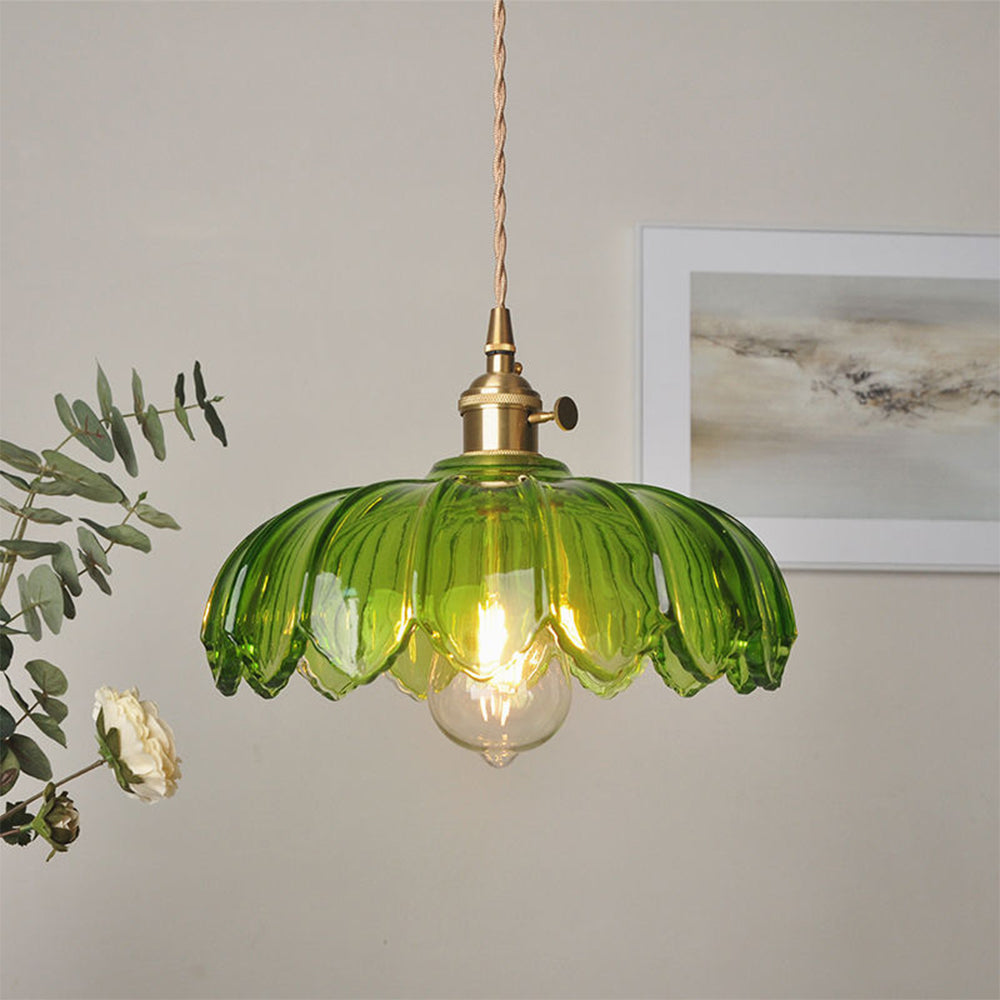 Solara Translucente Glas-Pendelleuchte mit Kupferbasis für moderne Innenräume