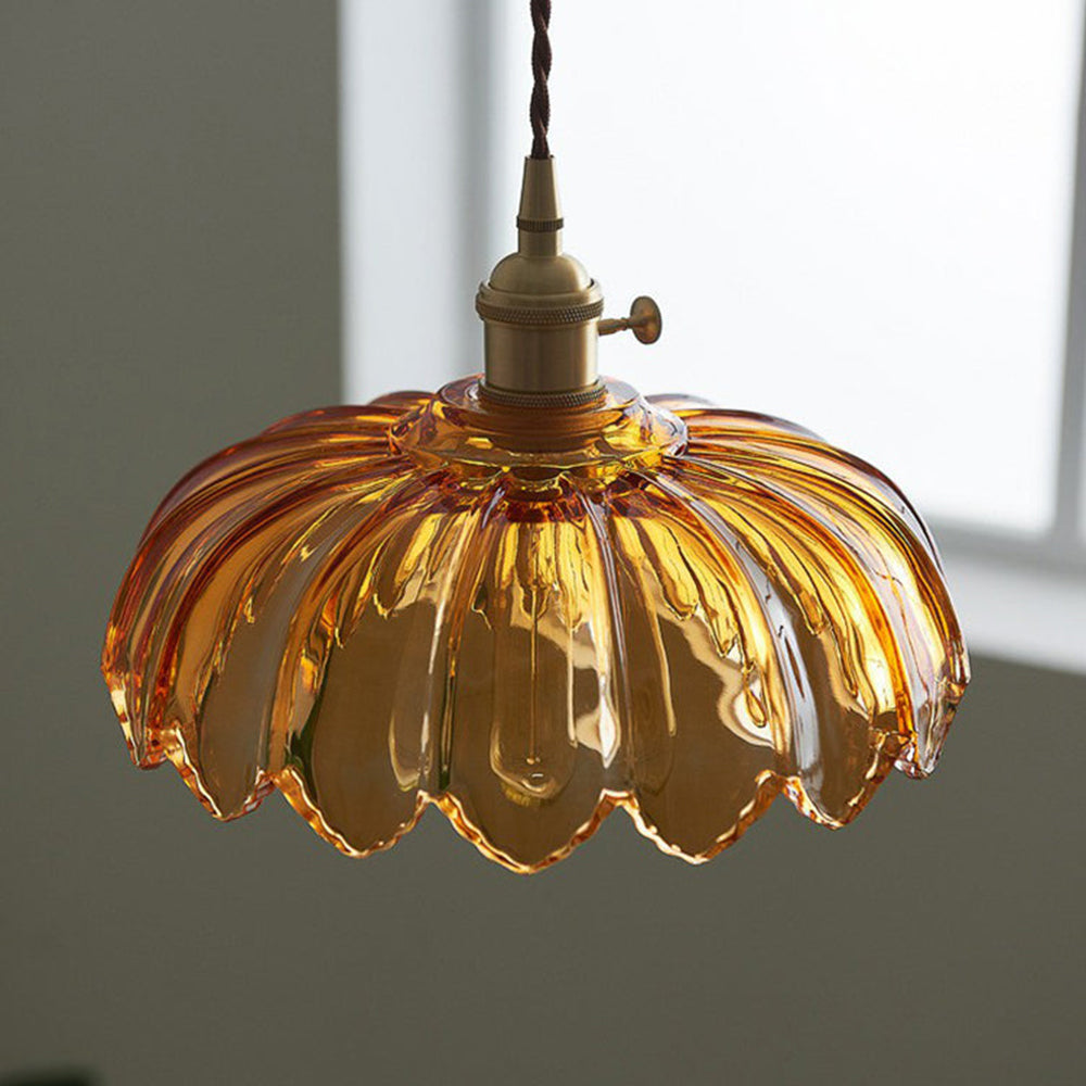 Solara Translucente Glas-Pendelleuchte mit Kupferbasis für moderne Innenräume