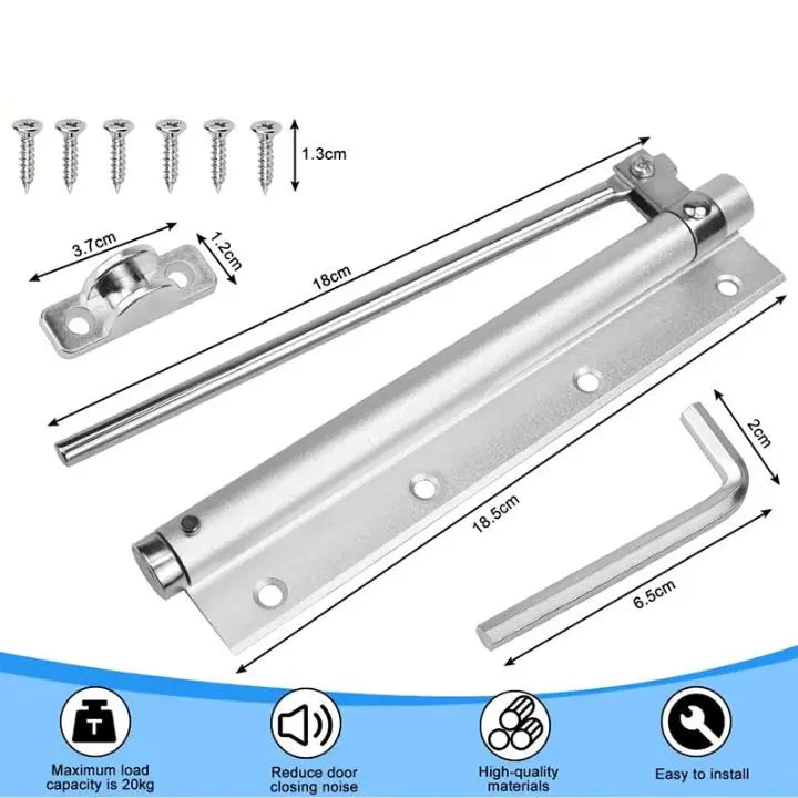 Automatic door closer – Stainless steel, quiet, easy installation