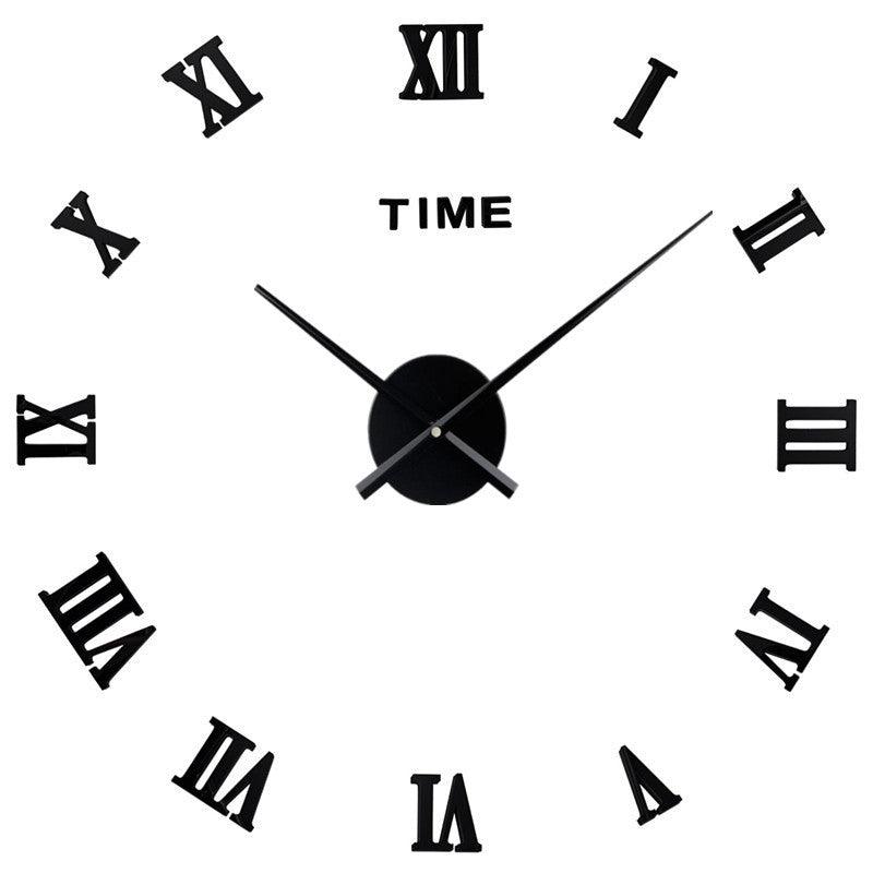 Modern Wall Clock Featuring Roman Numerals In Silver Mirror Finish For Modern Interiors