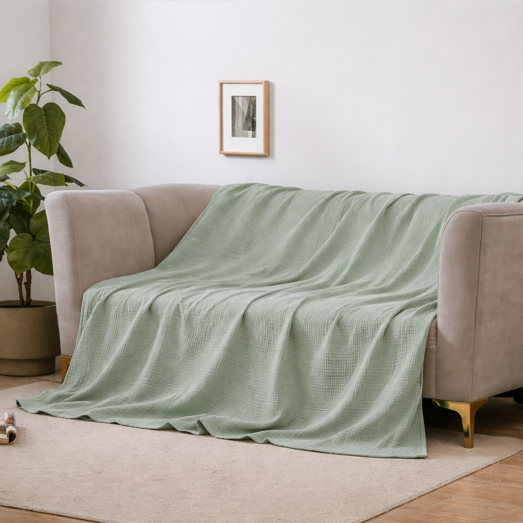 Cloudsoft 4-Layer Cotton Blanket Delivers Year-Round Breathable Comfort