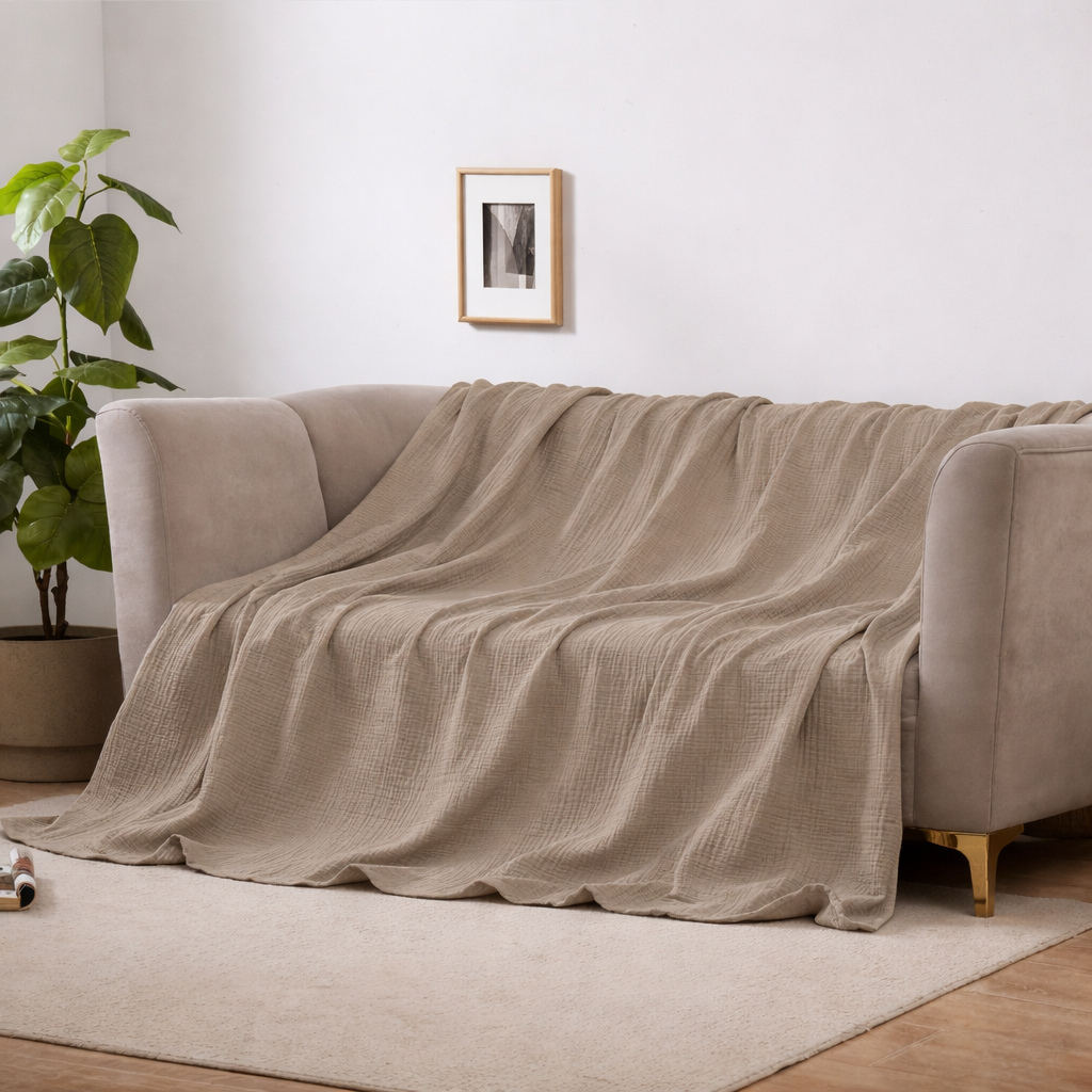 Cloudsoft 4-Layer Cotton Blanket Delivers Year-Round Breathable Comfort