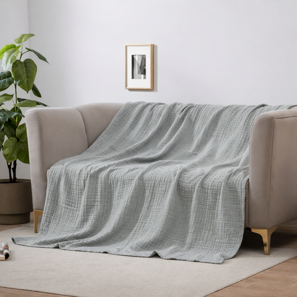 Cloudsoft 4-Layer Cotton Blanket Delivers Year-Round Breathable Comfort