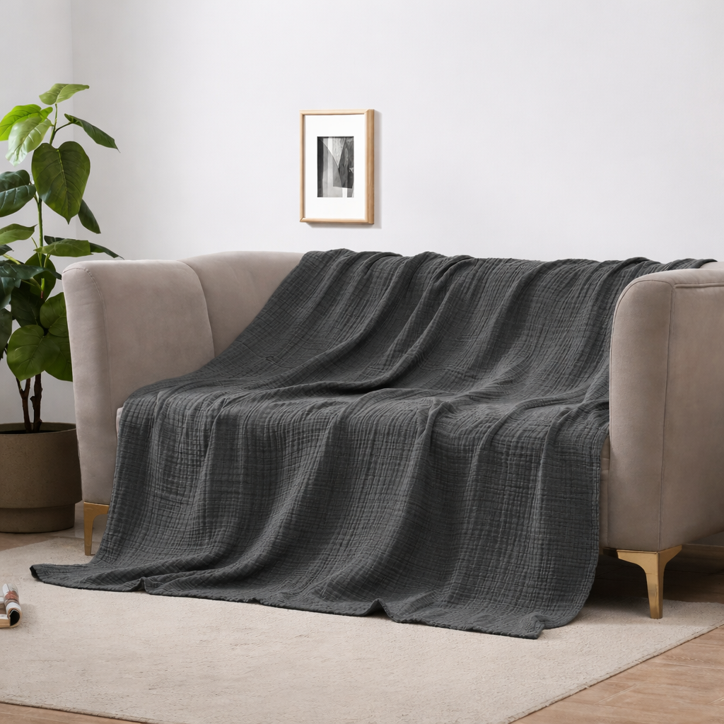 Cloudsoft 4-Layer Cotton Blanket Delivers Year-Round Breathable Comfort