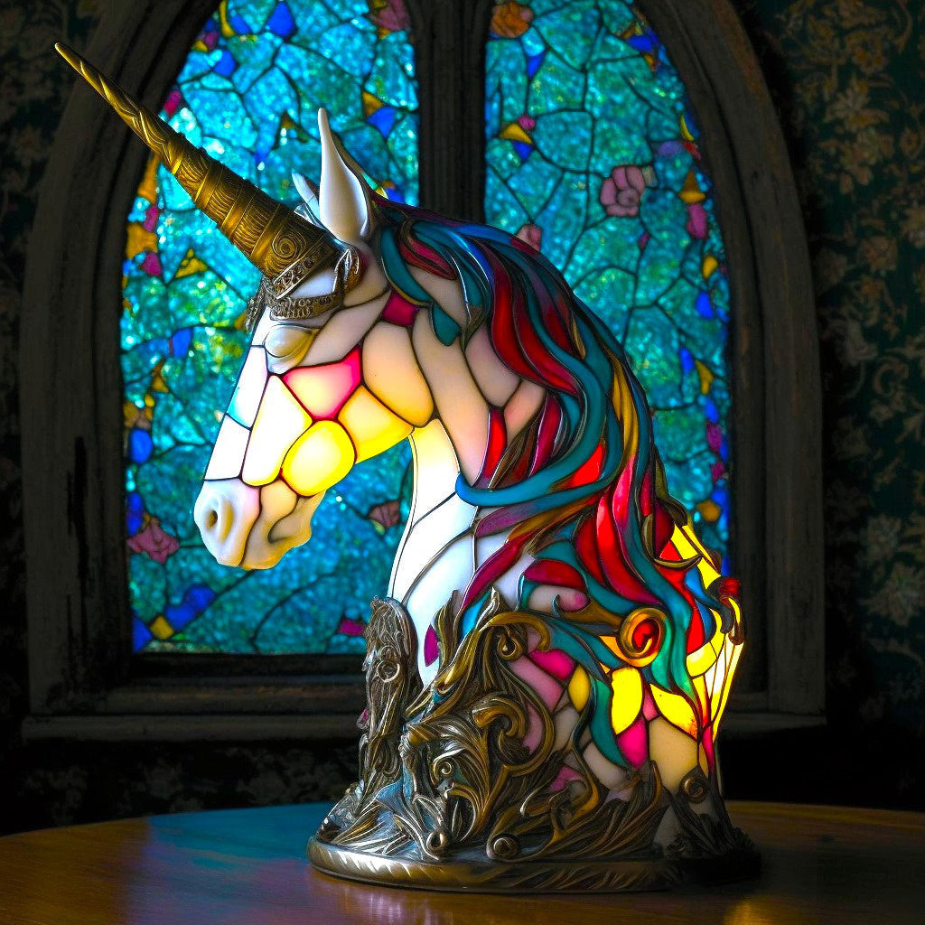 Stained Glass Animal Lamp Ornament For Home Decor And Shelf Display