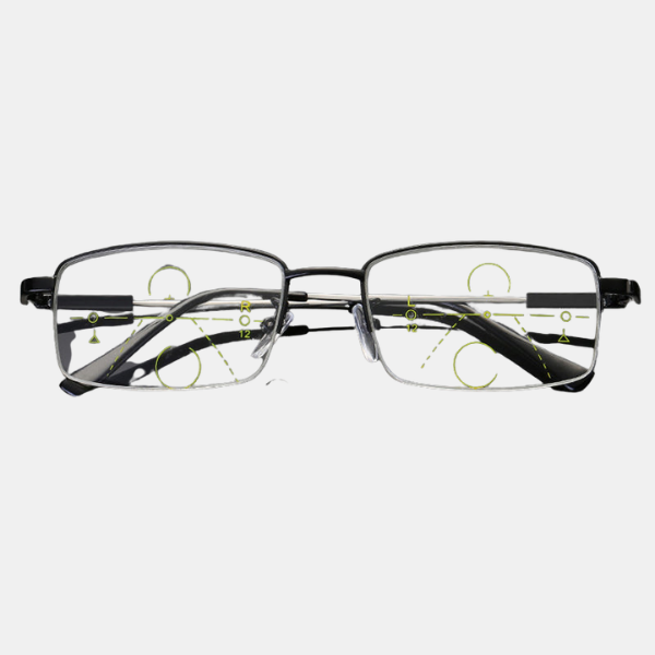 Titanium Reading Glasses With Progressive Lenses And Adaptive Tint