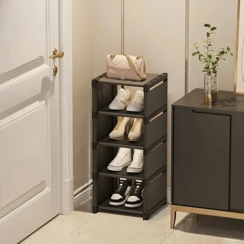 Compact stapelbaar schoenenrek voor hoekruimtes en kleine ruimtes