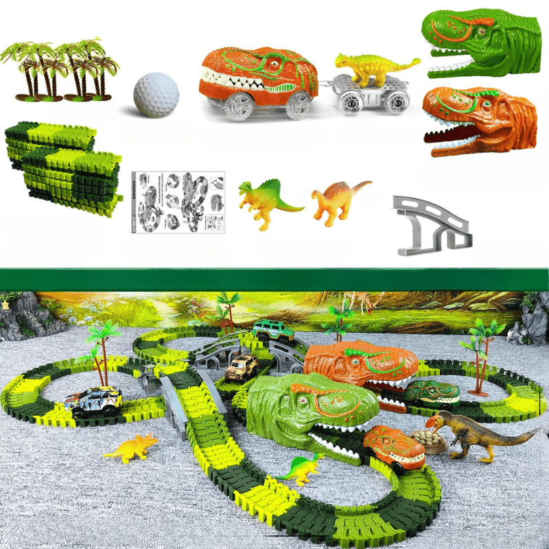 Interaktywny Pociąg Dinozaurów RaptorRail dla Kreatywnych Dzieci w Wieku 3 lat i Starszych