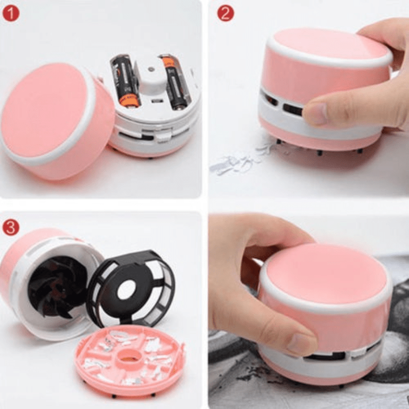 Effortless Portable Mini Vacuum With Brush Attachment For Car And Desk
