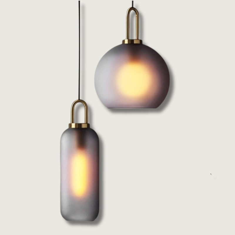 Lustră suspendată Nova Glass Stone pentru spații moderne de luat masa și living ambientale