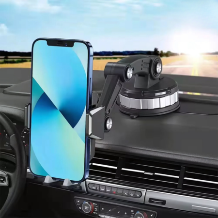 Soporte para teléfono para autos con ventosa fuerte, soporte para tablero y giro de 360 grados