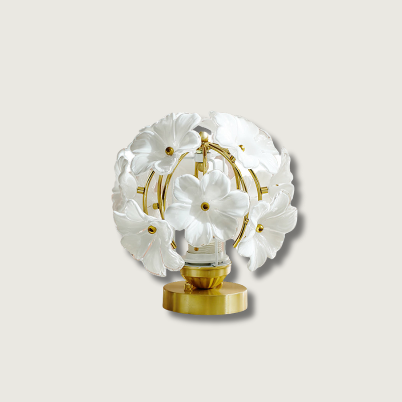 AuraGlow Bloom Table Lamp With A Soft Diffusing Glass Shade For Living Room