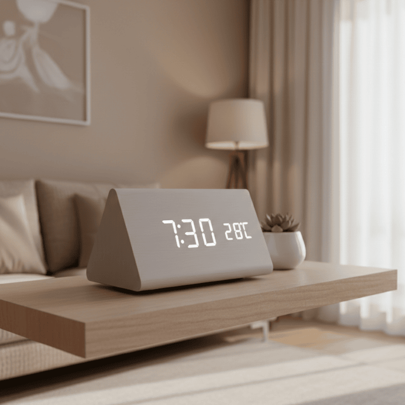 VoxTime Træur med LED-display til moderne hjem