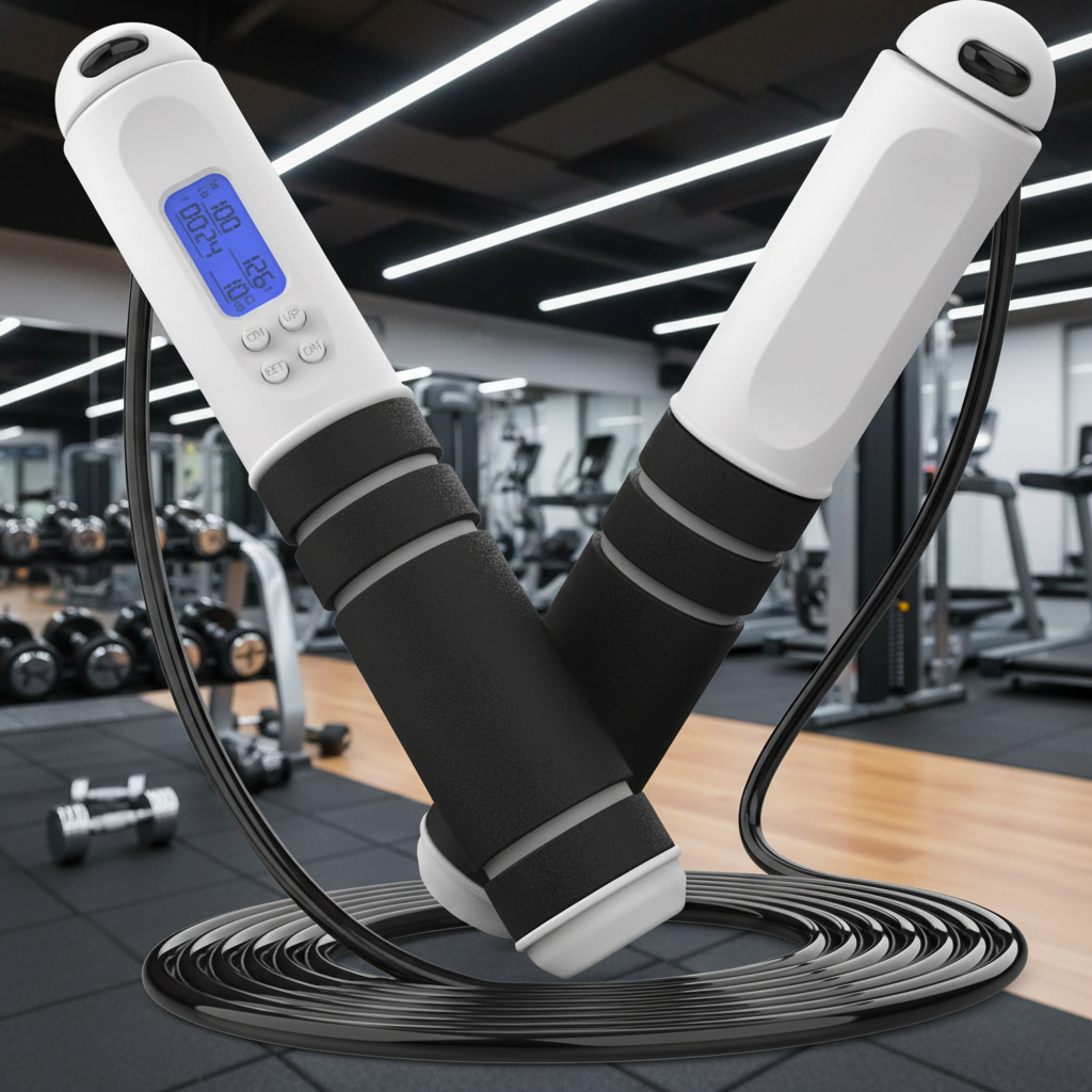 حبل القفز الرقمي PulseFlex مع عداد السعرات الحرارية لعشاق اللياقة البدنية