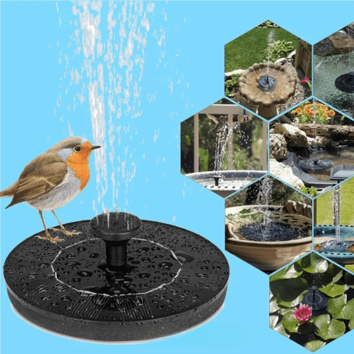 Zonne-energie Vogel Fontein Voor Milieuvriendelijke Tuinoase