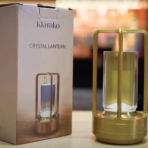 Aurora Kristalllaterne mit Glasdiffusor und sonniger LED