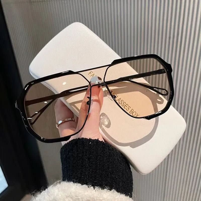 Übergroße quadratische Damen-Sonnenbrille mit UV400-Farbwechselgläsern