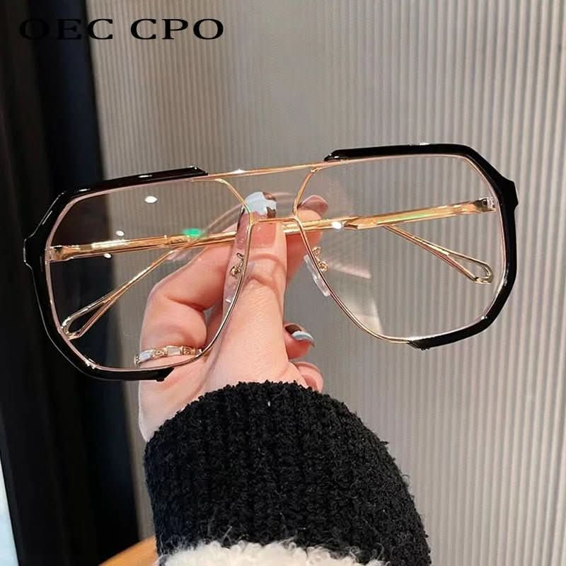 Übergroße quadratische Damen-Sonnenbrille mit UV400-Farbwechselgläsern