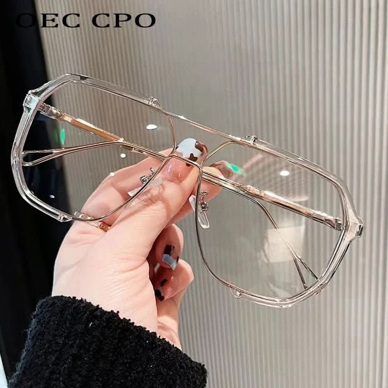 Übergroße quadratische Damen-Sonnenbrille mit UV400-Farbwechselgläsern