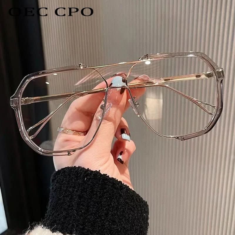 Übergroße quadratische Damen-Sonnenbrille mit UV400-Farbwechselgläsern