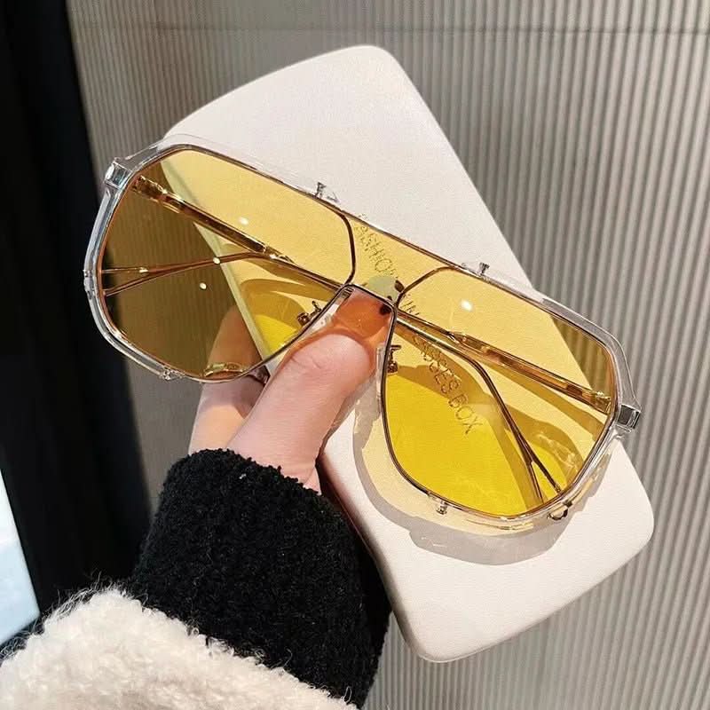 Übergroße quadratische Damen-Sonnenbrille mit UV400-Farbwechselgläsern