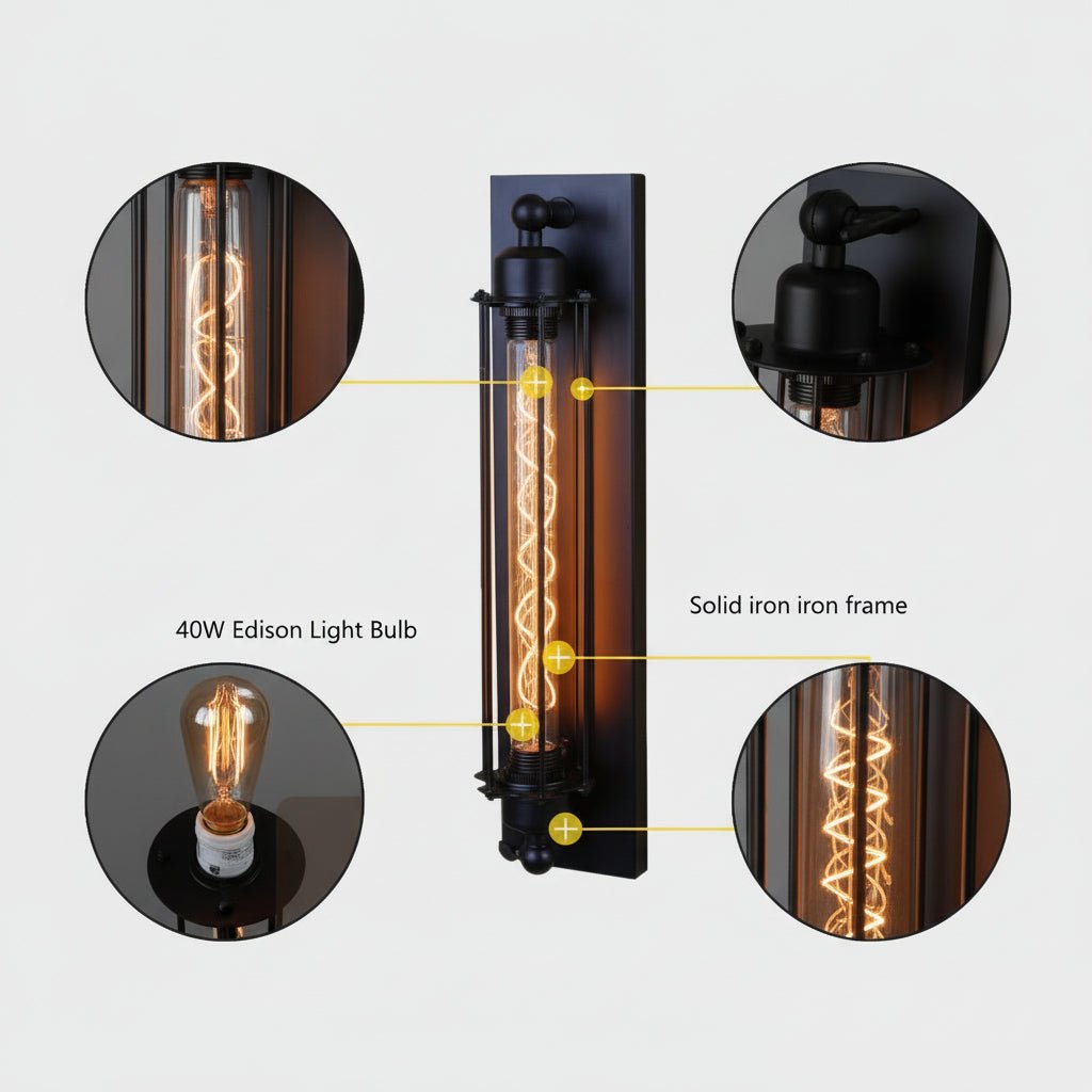 Regalight Warm Vintage Style Wall Light With Classic Metal Finish