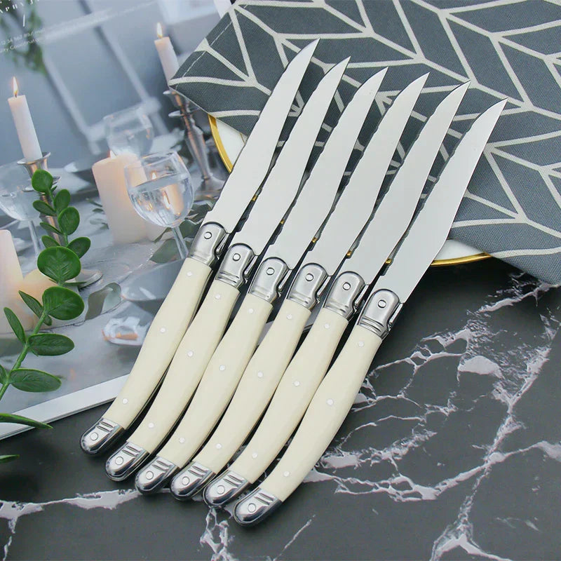 Ivory-Handled Cutlery Set In Stainless Steel 24-Piece For Everyday Dining