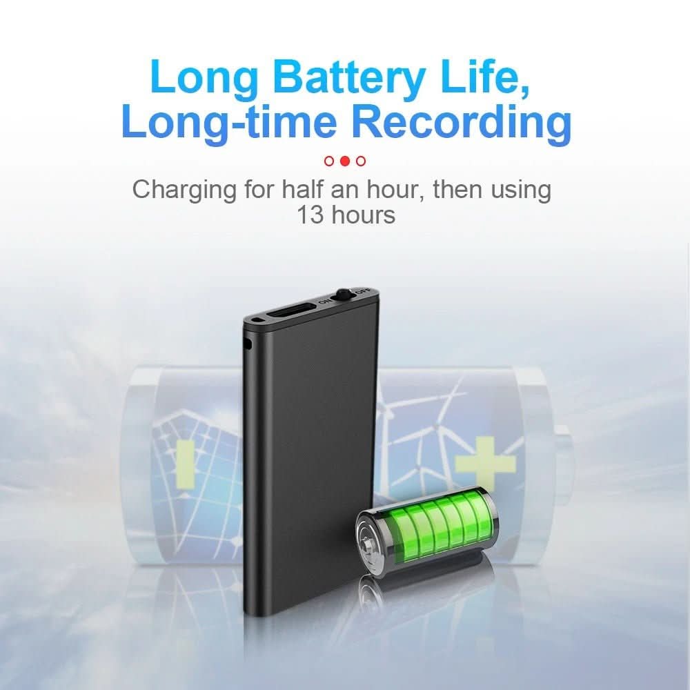 Vokarec Ultralight Sprachaktivierter Rekorder mit 32GB Speicher für klare Audioaufnahmen unterwegs