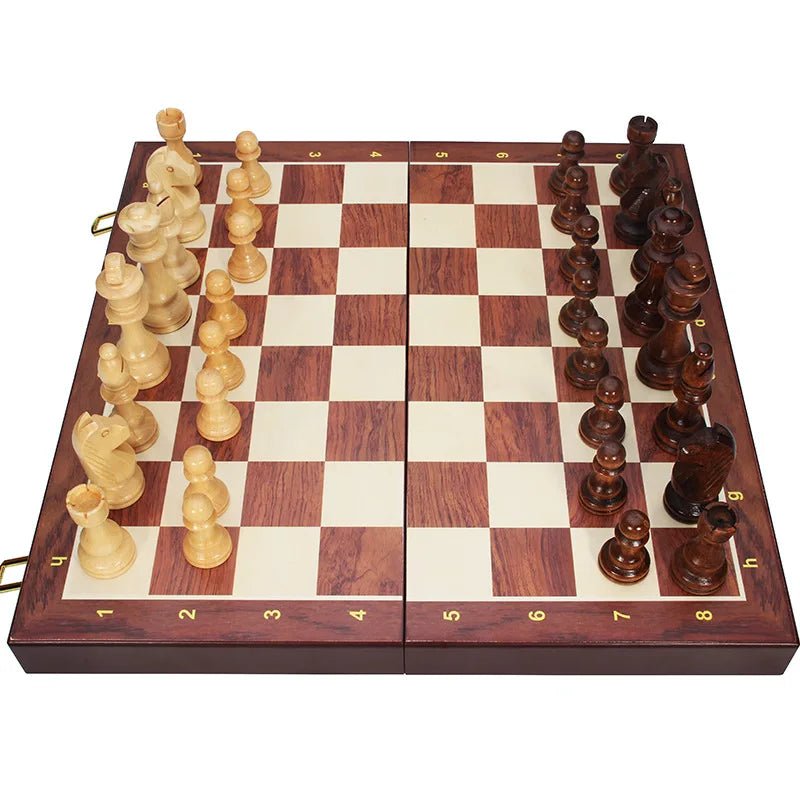 Set de ajedrez Aurora Deluxe con tablero plegable de nogal