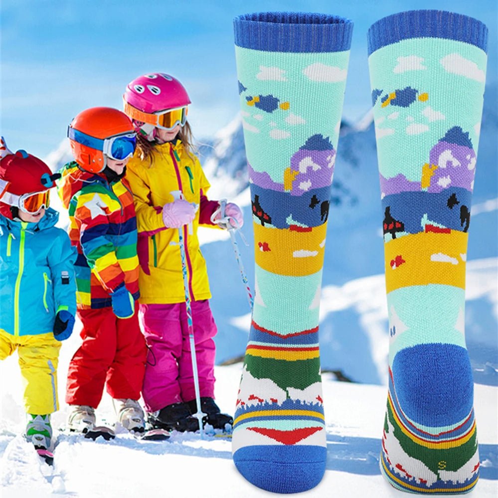 Meias Térmicas Infantis FrostStride Antiderrapantes Quentes e Confortáveis com Gestão de Humidade
