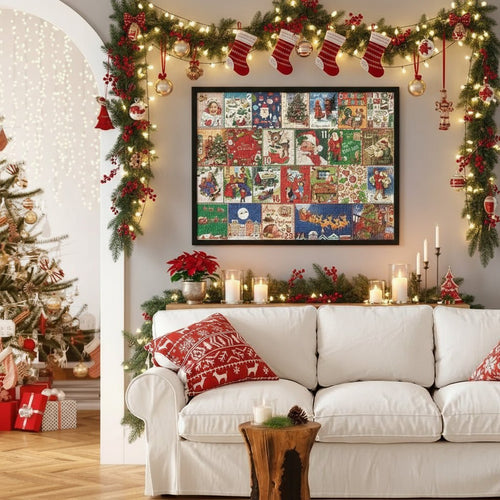 Puzzle de Calendario de Adviento AuroraPlex de 1000 Piezas para Familias, Diversión para la Cuenta Regresiva de Navidad