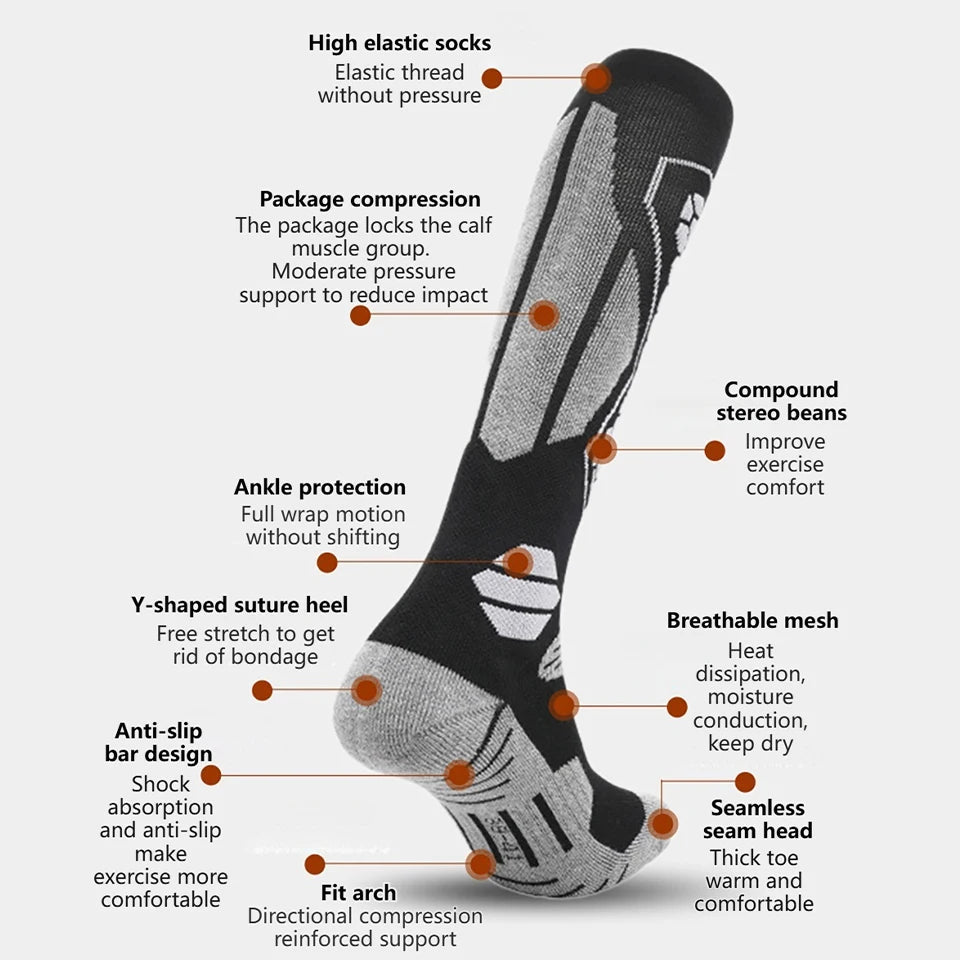 NordGuard Insulated Wool Knee-High Socks For Winter Sports Unisex Comfort