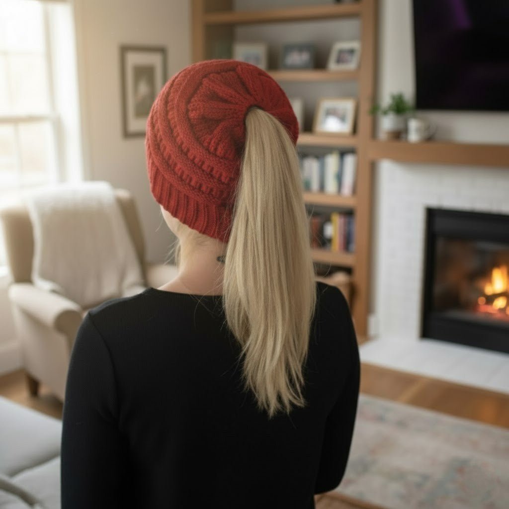 CozyWeave naisten virkattu villainen talvihattu, lämmin ja mukava rentoon ulkoiluun