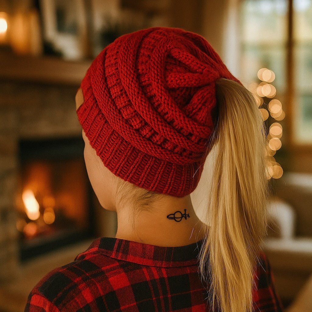 CozyWeave naisten virkattu villainen talvihattu, lämmin ja mukava rentoon ulkoiluun