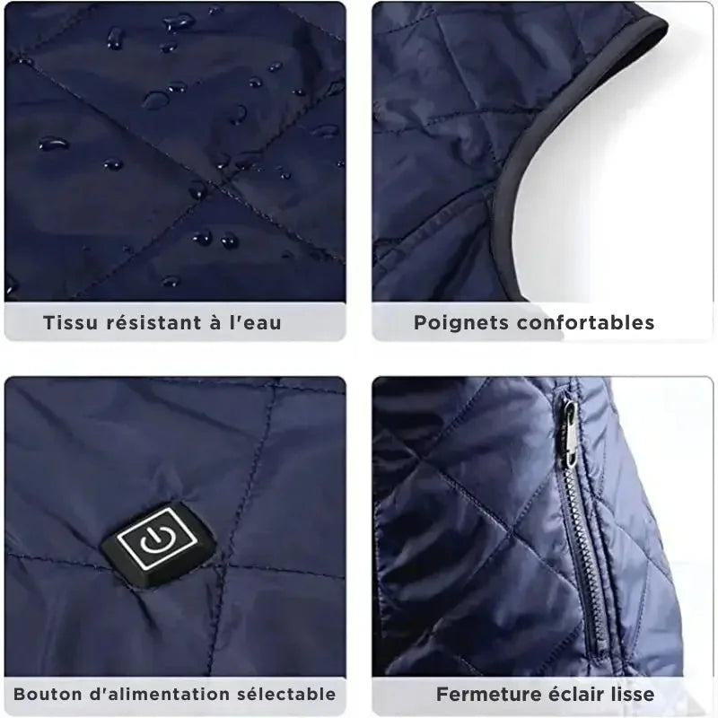 Heated vest for women with dual control and 9 heating zones – comfort and warmth for every season