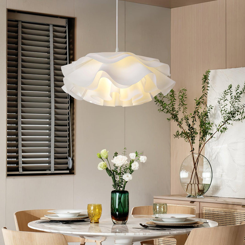 Lustră pendul florală albă FloraNova cu LED pentru decor acasă