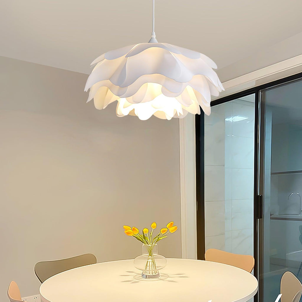 Lustră pendul florală albă FloraNova cu LED pentru decor acasă
