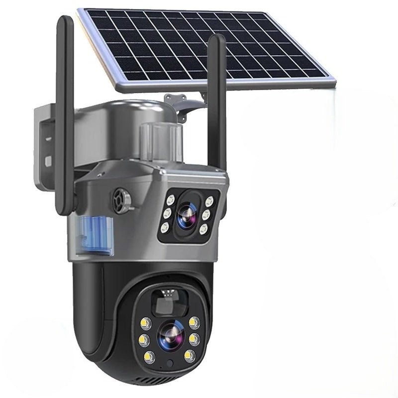 LuminaGuard solární bezdrátová bezpečnostní kamera 4K s dvojitými čočkami a nočním viděním