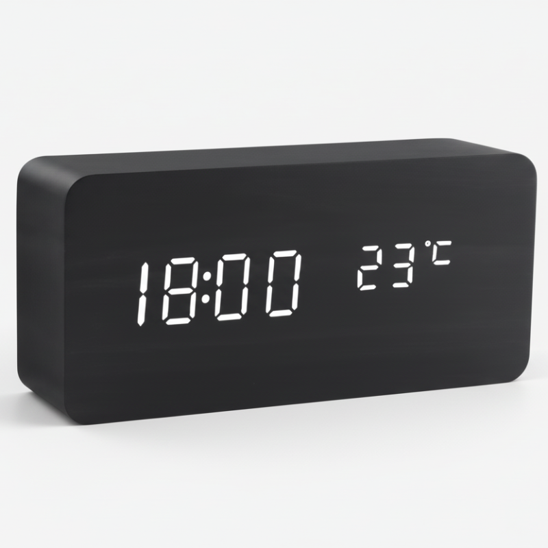 VoxTime Træur med LED-display til moderne hjem